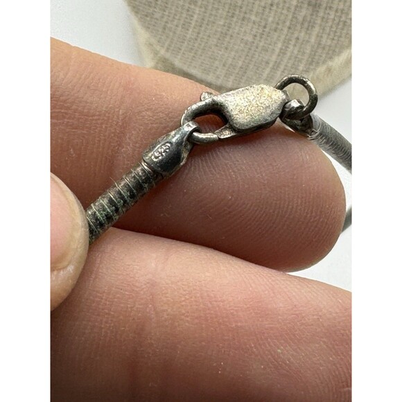 Vintage Sterling Chain Italy & Turquoise Silver Pendant Southwest Western - Picture 3 of 8